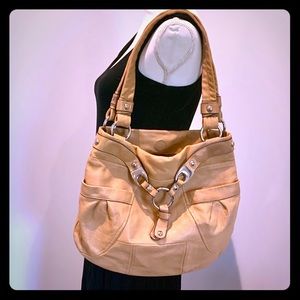 B. Makowsky Camel leather tote